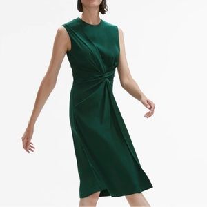 Emerald green MM LaFleur Taylor twist-front dress, day-to-night, EUC